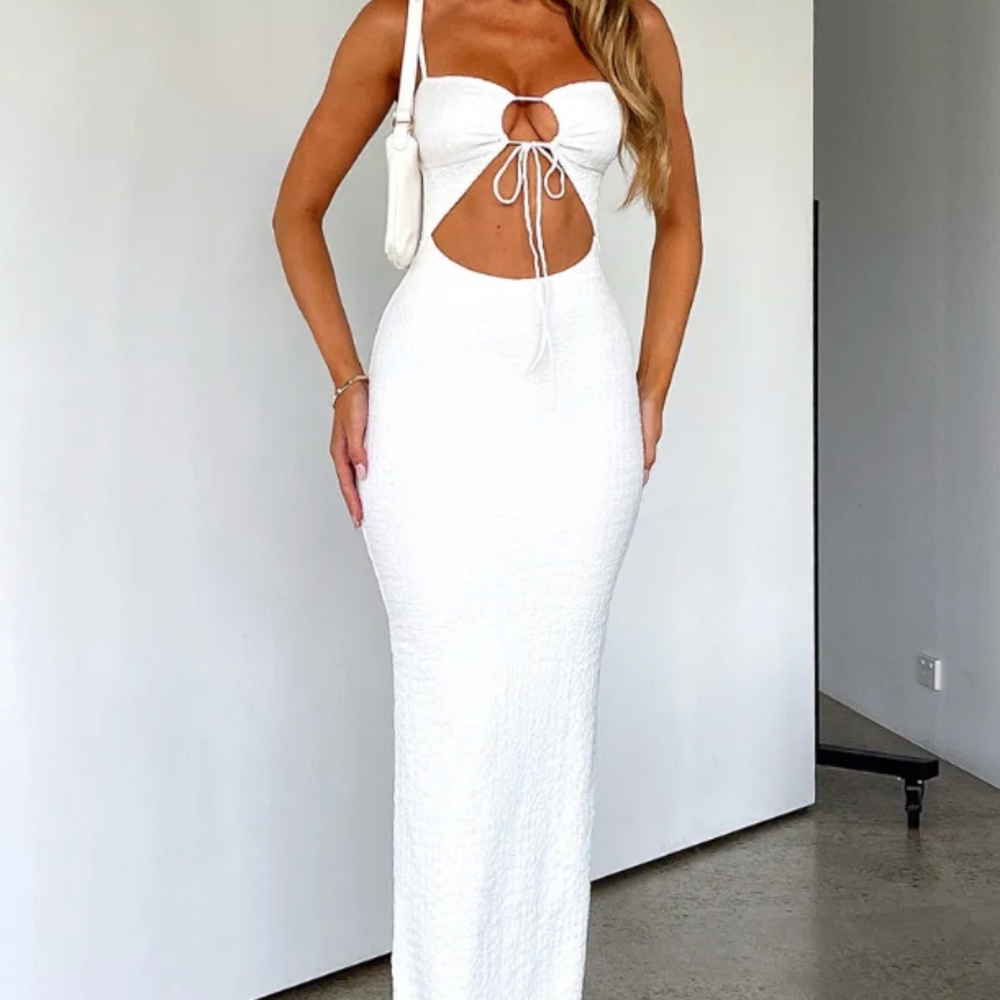 White Fox No Stress Maxi Dress White